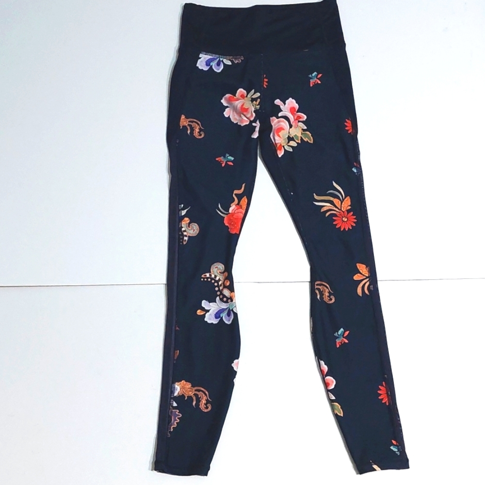 Athleta Navy Floral Leggings, size XS